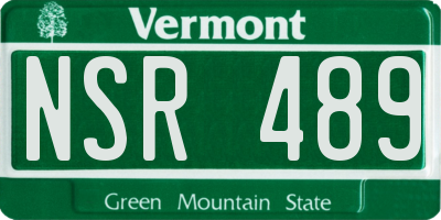 VT license plate NSR489
