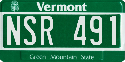 VT license plate NSR491