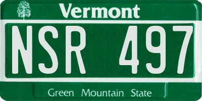 VT license plate NSR497