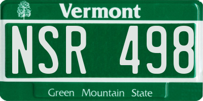 VT license plate NSR498