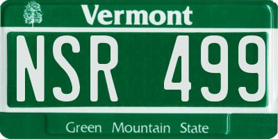 VT license plate NSR499