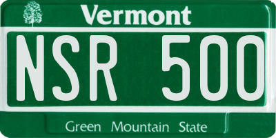 VT license plate NSR500