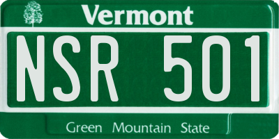 VT license plate NSR501