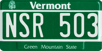 VT license plate NSR503