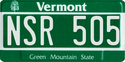 VT license plate NSR505