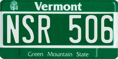 VT license plate NSR506