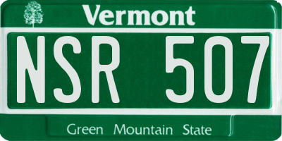VT license plate NSR507