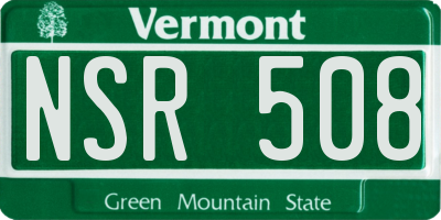 VT license plate NSR508