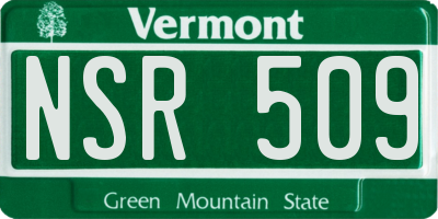 VT license plate NSR509