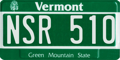 VT license plate NSR510
