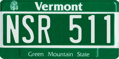 VT license plate NSR511