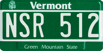 VT license plate NSR512