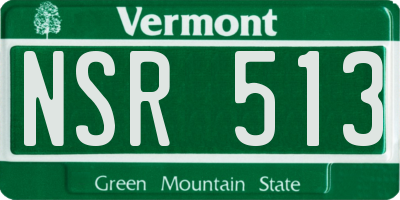 VT license plate NSR513