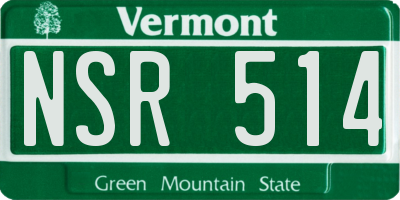 VT license plate NSR514