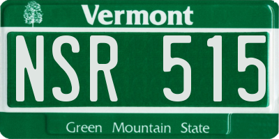 VT license plate NSR515