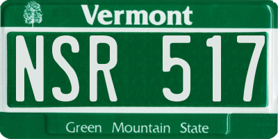VT license plate NSR517