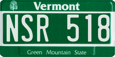 VT license plate NSR518