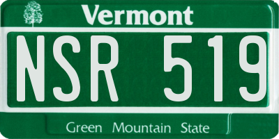 VT license plate NSR519