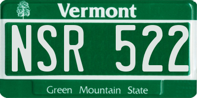 VT license plate NSR522