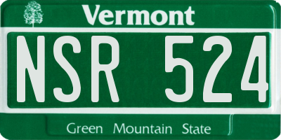 VT license plate NSR524