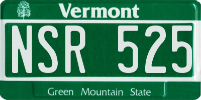 VT license plate NSR525