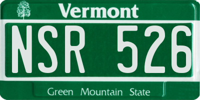 VT license plate NSR526