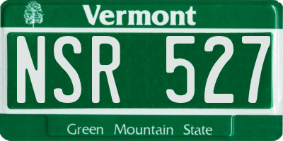 VT license plate NSR527