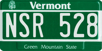 VT license plate NSR528