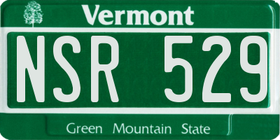 VT license plate NSR529