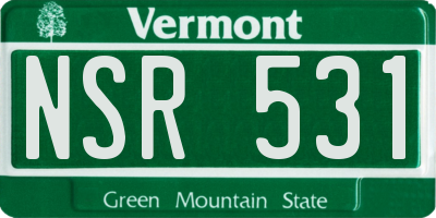 VT license plate NSR531