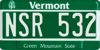 VT license plate NSR532