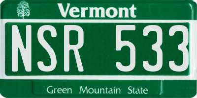 VT license plate NSR533