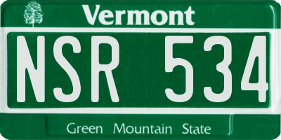 VT license plate NSR534