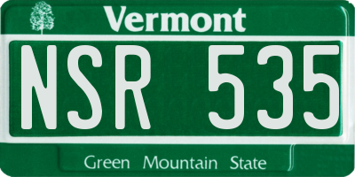 VT license plate NSR535