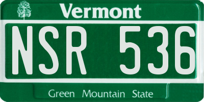 VT license plate NSR536