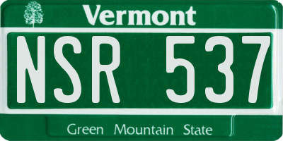 VT license plate NSR537