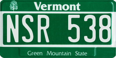 VT license plate NSR538