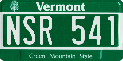 VT license plate NSR541