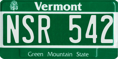 VT license plate NSR542
