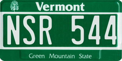 VT license plate NSR544