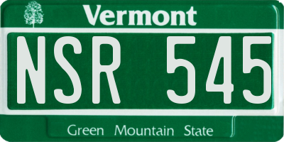 VT license plate NSR545
