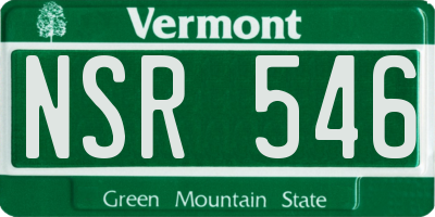 VT license plate NSR546