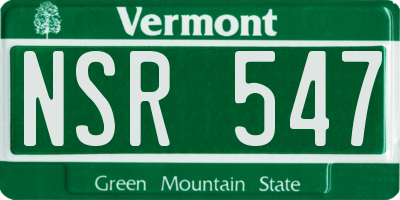 VT license plate NSR547