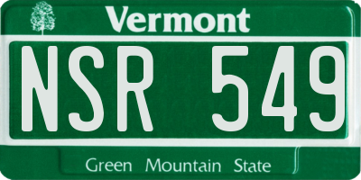 VT license plate NSR549