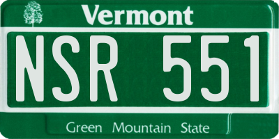 VT license plate NSR551