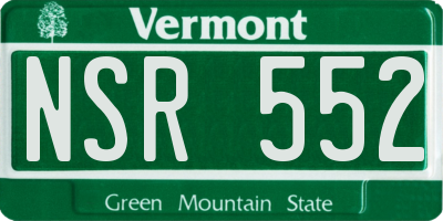 VT license plate NSR552