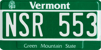 VT license plate NSR553