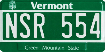 VT license plate NSR554