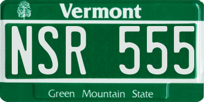 VT license plate NSR555