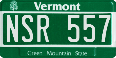VT license plate NSR557